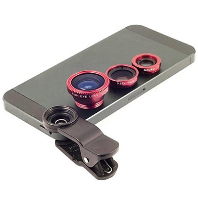 Universal 3 in 1 Clip-On Wide Angle + Fisheye + Macro Lens Set