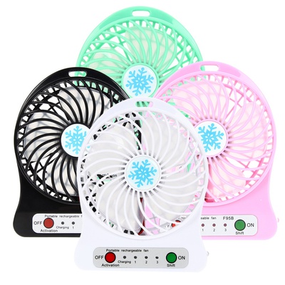 Hi-Speed Mini Portable USB Rechargeable Fan with Light logo